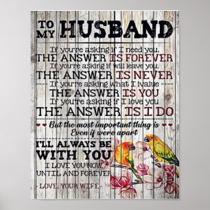 To My Man Gift, Personalised Gift To My Husband Poster