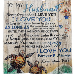 To My Man Gift, Personalised Gift To My Husband Shower Curtain
