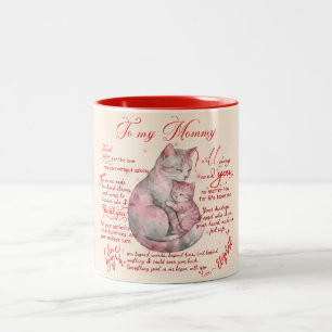 To My Mommy Cute Cat Mother And Child Two-Tone Coffee Mug