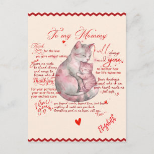 To My Mommy Emotional Mother's Day Message Holiday Postcard