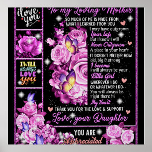 To My Mother Birthday Gift, Love Mum Gift Idea Poster