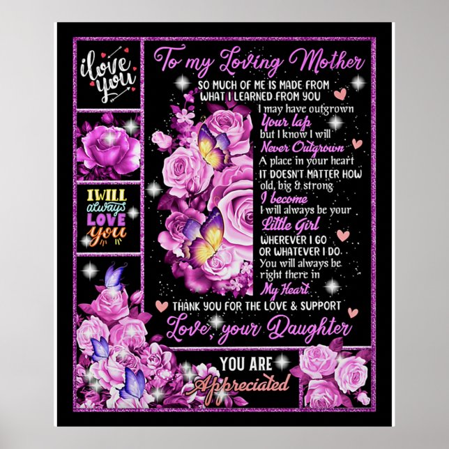 To My Mother Birthday Gift, Love Mum Gift Idea Poster (Front)