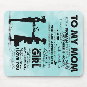 To my mother design   Letter to mummy Mouse Pad