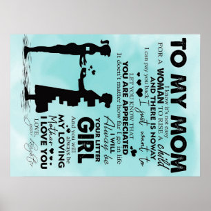 To my mother design Letter to mummy Poster