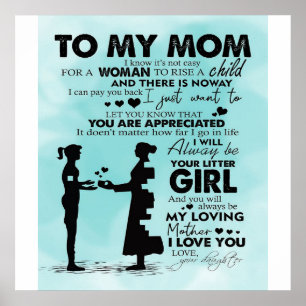 To my mother design   Letter to mummy Poster