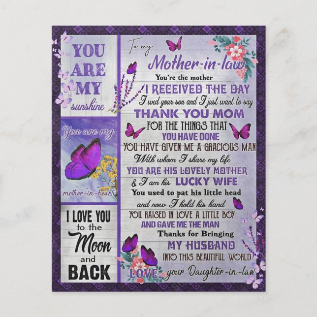 To My Mother- In - Law Gift, Mother Birthday Gift Flyer (Front)