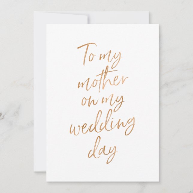 To my mother on my wedding day card (Front)