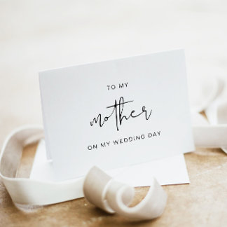 To My Mother On My Wedding Day Card, Modern Mum Thank You Card