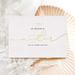 To My Mother On My Wedding Day Elegant<br><div class="desc">Elegant script calligraphy wedding day card - TO MY BEAUTIFUL MOTHER ON MY WEDDING DAY</div>