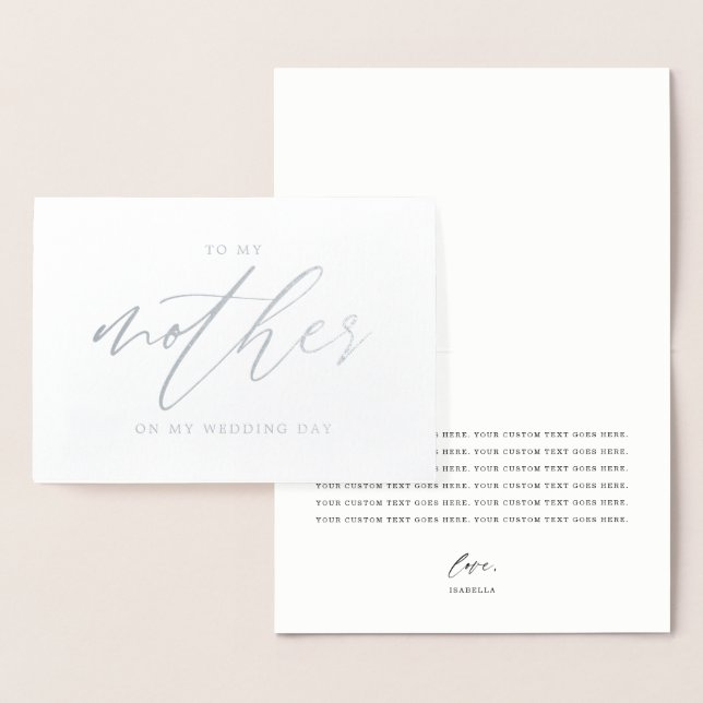 To My Mother On My Wedding Day (Real Foil) Foil Card (Display)