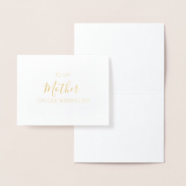 TO MY MOTHER | On Our Wedding Day Letter Foil Card (Display)
