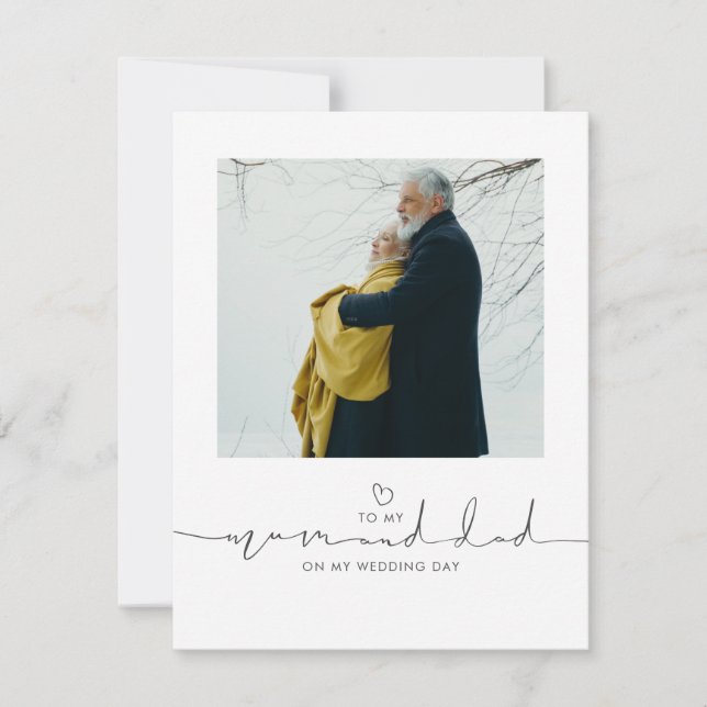 To My Mum and Dad On My Wedding Day Message Photo (Front)