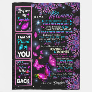 To My Mum From Daughter blanket, Butterfly Fleece Blanket