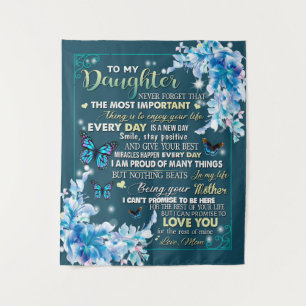 To My Mum Gift,Daughter And Mum,Butterfly Lovers Tapestry