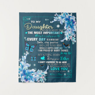 To My Mum Gift,Daughter And Mum,Butterfly Lovers Tapestry