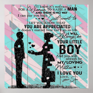 To My Mum, Gift For Mummy, Letter To Mum Poster