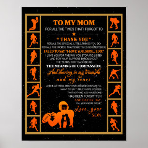 To My Mum Gift, Mum And Son, Ice Hockey Mum Poster
