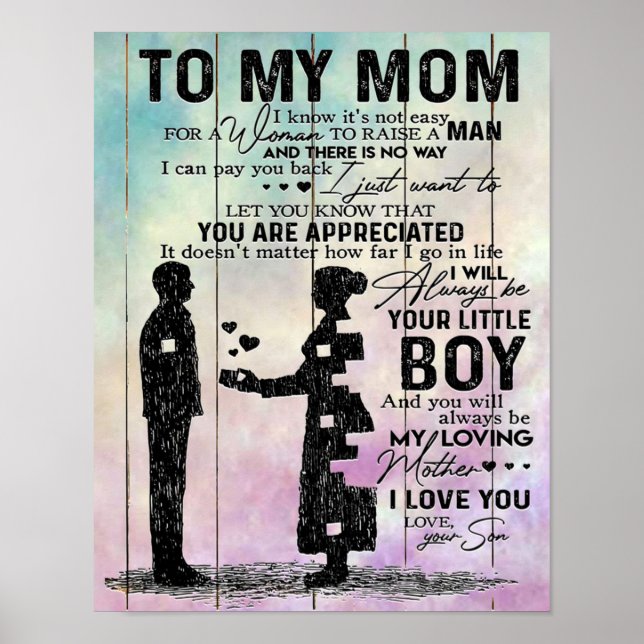 To My Mum Letter, Best Gift For Mummy Poster (Front)
