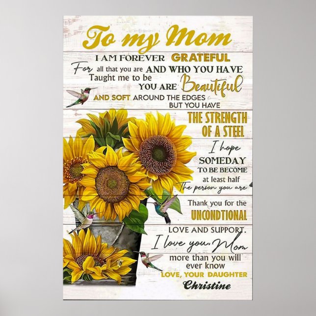 to my mum, mothers day gifts poster (Front)