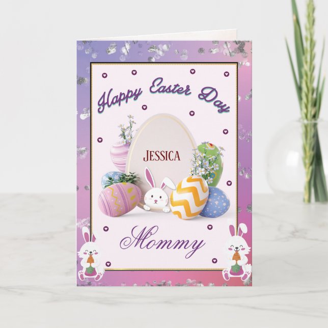 To My Mum On Easter Day  Holiday Card (Front)