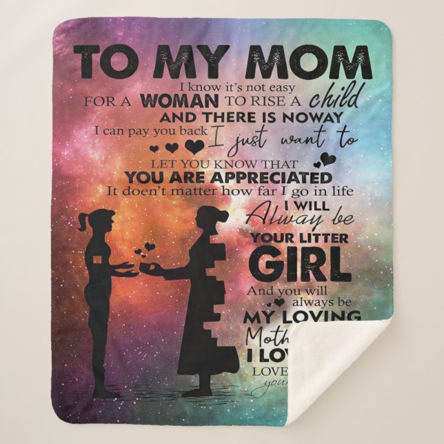 To My Mum Present | New Apartment Decor | Sherpa Blanket (Front)