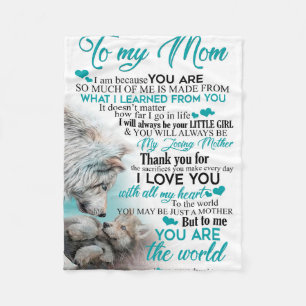 To My Mum wolf blanket, gift for mum blanket
