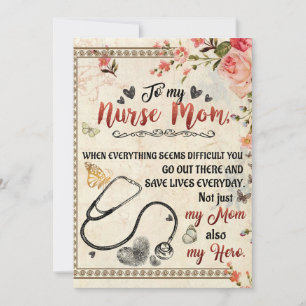 To My Nurse Mum Gift, Floral Love Letter To Mum Holiday Card