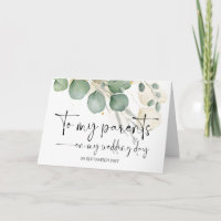 To My Parents on Wedding Day Thank You Bride Groom