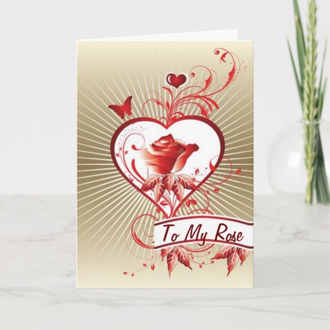 TO MY ROSE AT VALENTINES' DAY HOLIDAY CARD (Front)