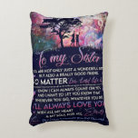 To My Sister Lady Girl Gift, Sister Birthday Gift Decorative Cushion<br><div class="desc">To My Sister Lady Girl Gift,  Sister Birthday Gift</div>
