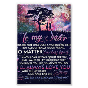 To My Sister Lady Girl Gift, Sister Birthday Gift Photo Print