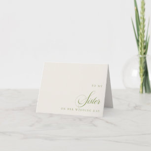 To My Sister On Her Wedding Day Message Card