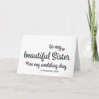 To My Sister on My Wedding Day from Bride