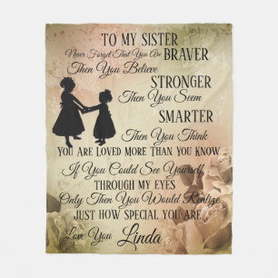 To My Sister Personalise Fleece Blanket