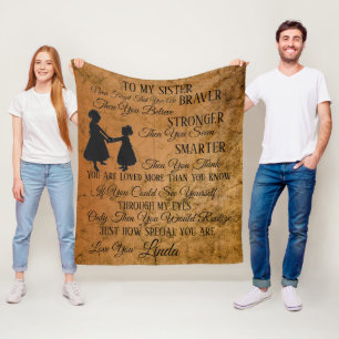 To My Sister Personalise Fleece Blanket