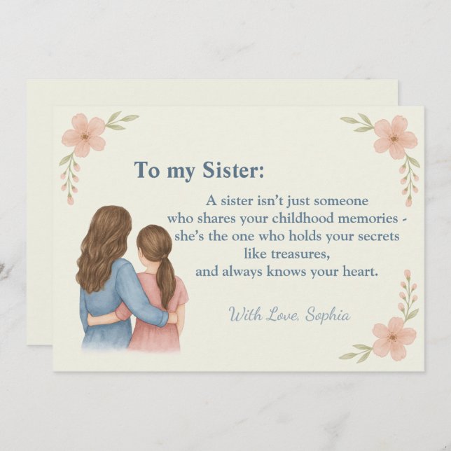 To My Sister – Personalised Photo Invitation (Front/Back)