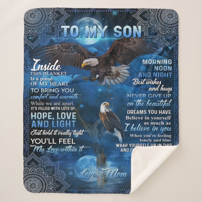 To My Son Birthday Gift, Gift To My Baby Boy Sherpa Blanket (Front)