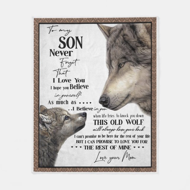 To My Son Gift, Mum And Son, Love Letter To Son Fleece Blanket (Front)