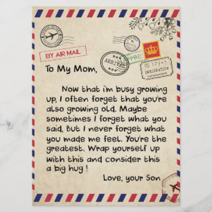 To My Son Gift, Mum And Son, Love Letter To Son Menu