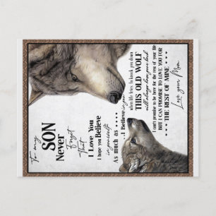 To My Son Gift, Mum And Son, Love Letter To Son Postcard