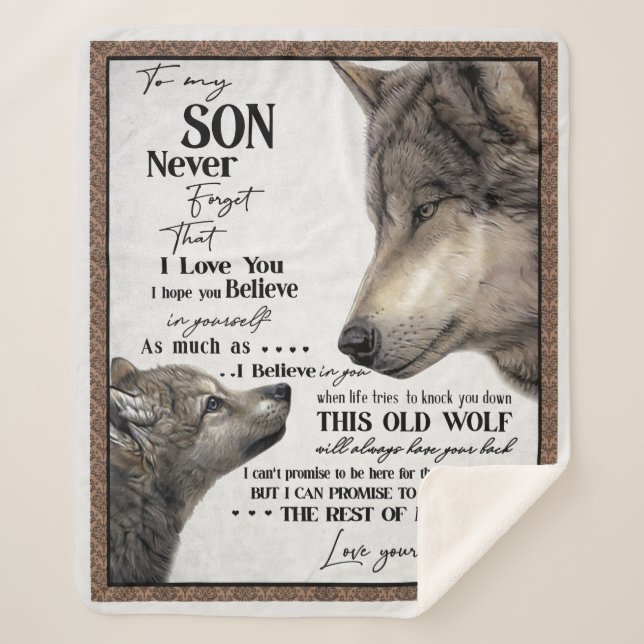 To My Son Gift, Mum And Son, Love Letter To Son Sherpa Blanket (Front)