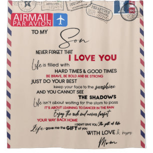 To My Son Gift, Mum And Son, Love Letter To Son Shower Curtain