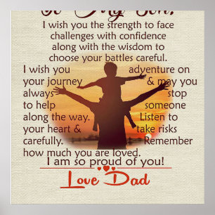 To my son   Lovely Letter To Him   Poster