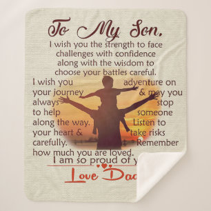 To my son Lovely Letter To Him Sherpa Blanket