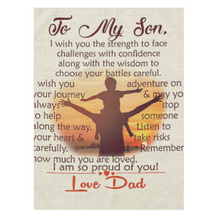 To my son Lovely Letter To Him Tablecloth