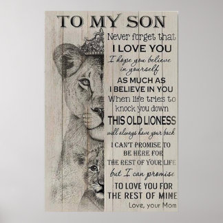 to my son, mothers day gifts, love mum poster