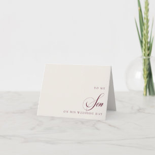 To My Son On His Wedding Day Message Card