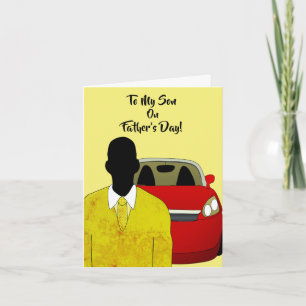 To My Son Suit & Tie African American Father's Day Card