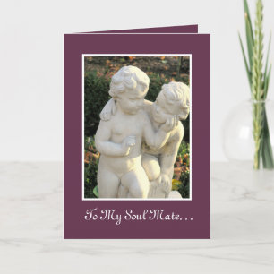 TO MY SOUL MATE/Happy Valentine's Day/two cherubs Holiday Card