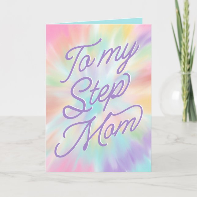 To My Step Mum Pastel Tie Dye Card (Front)